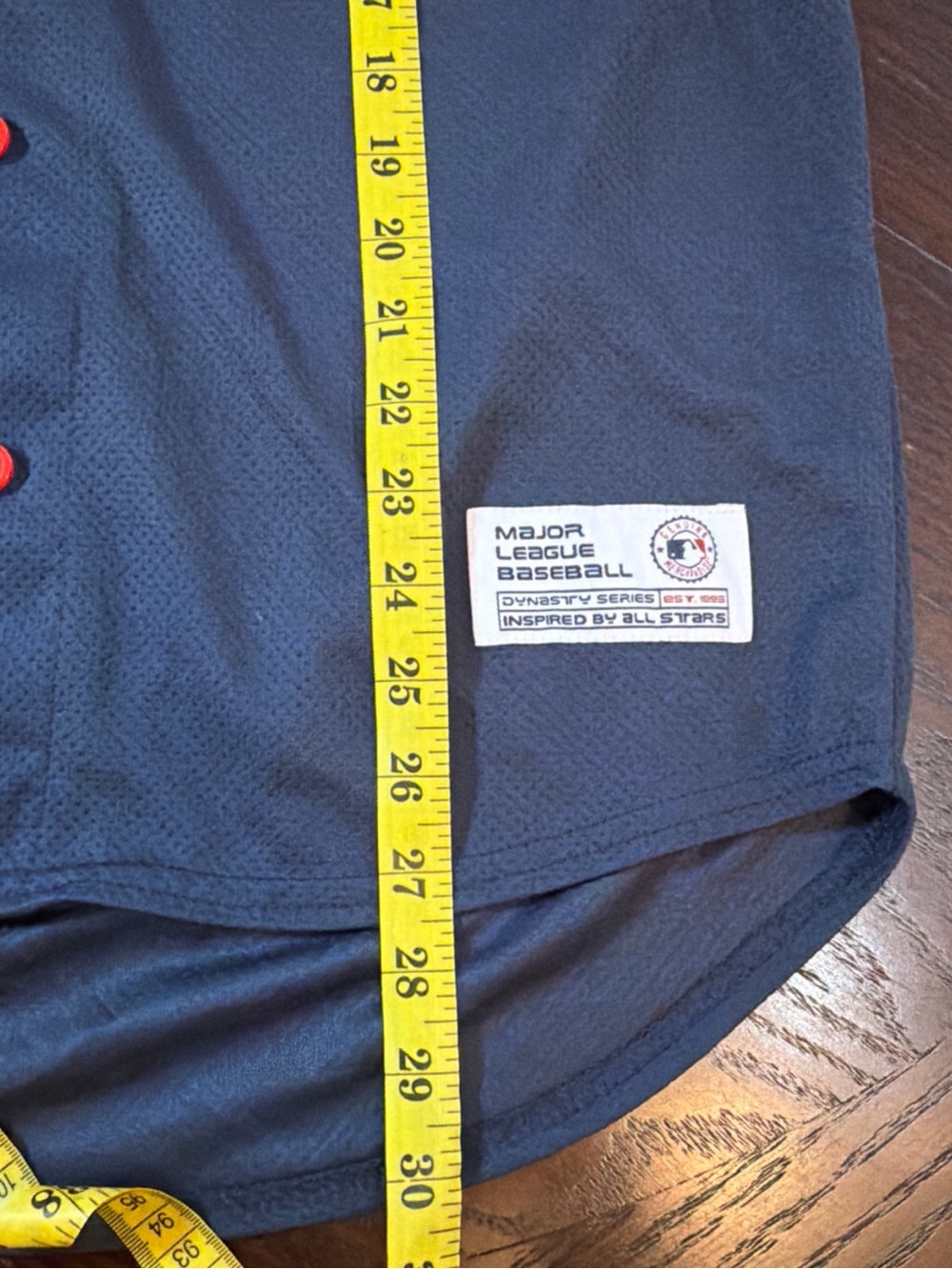 Red Sox Navy and Red Raglan Baseball Jersey - Picture 6 of 7